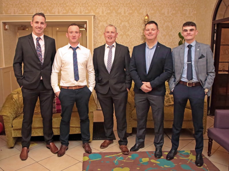 Caption: Enda Farrell, Caolin Kiernan, Matt McGauran, Dave Donnelly and Conor Grant