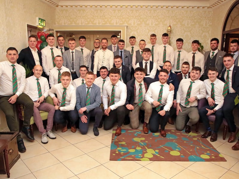 Caption: In 2020, Colmcille won the Longford junior football championship title and the club was also crowned All County Football League Division 1 champions (Johnny Skellye Cup) that same year. The players were presented with their medals at a very enjoyable dinner dance last Saturday night in the Breffni Arms, Arva. Garry Murtagh was MC for the occasion and the special guest was Eamon Murray Meath Ladies All Ireland manager Picture: Shelley Corcoran