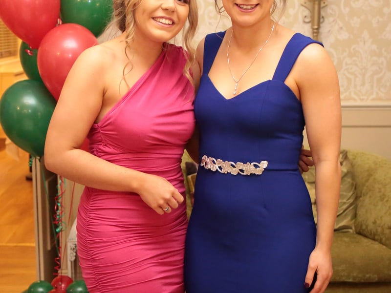 Caption: Glamour ladies: Mya Murtagh and Kate O'Reilly enjoying the combined Colmcille GAA and ladies football clubs dinner dance on Saturday night in the Breffni Arms, Arva