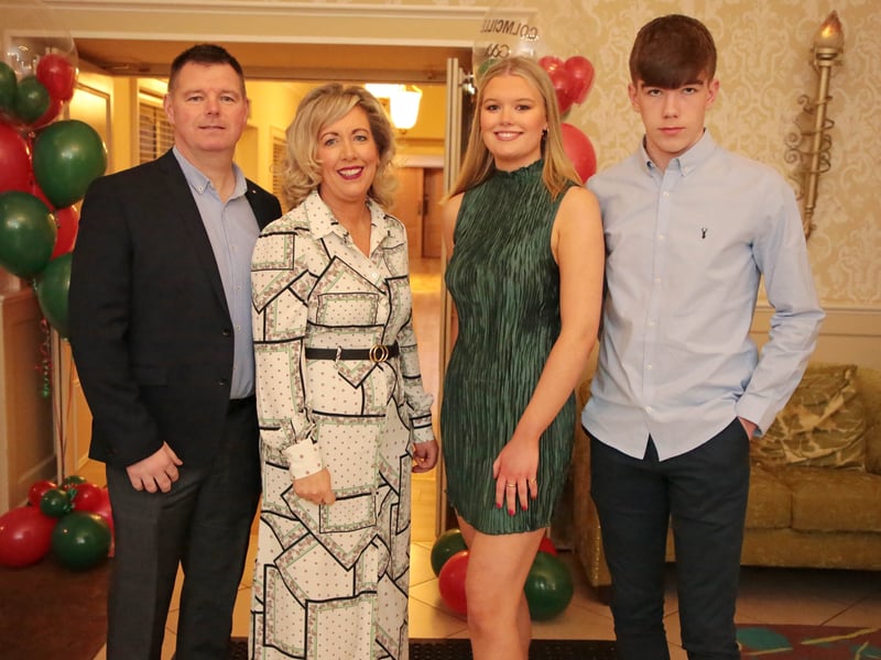 Caption: Karen, Dave, Cara and Luke Donnelly