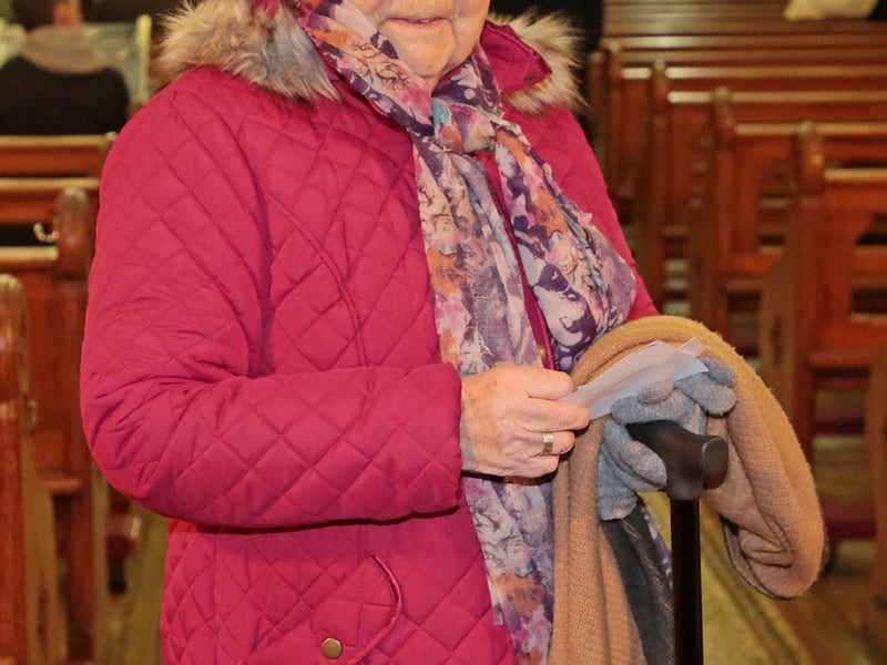 Caption: Sr Maura Fay at ‘The Mulligan Sisters Christmas Concert by Candlelight’ in St Matthew’s Church, Ballymahon last Sunday evening which was organised as part of the 'Operation Blue Light Santa' 2022 fundraisers.  Picture: Shelley Corcoran