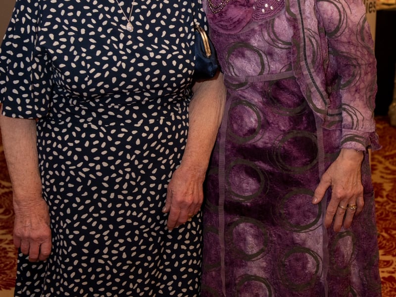 Caption:  Margaret Gerety and Mary Quinn, Longford at the Charity Ball