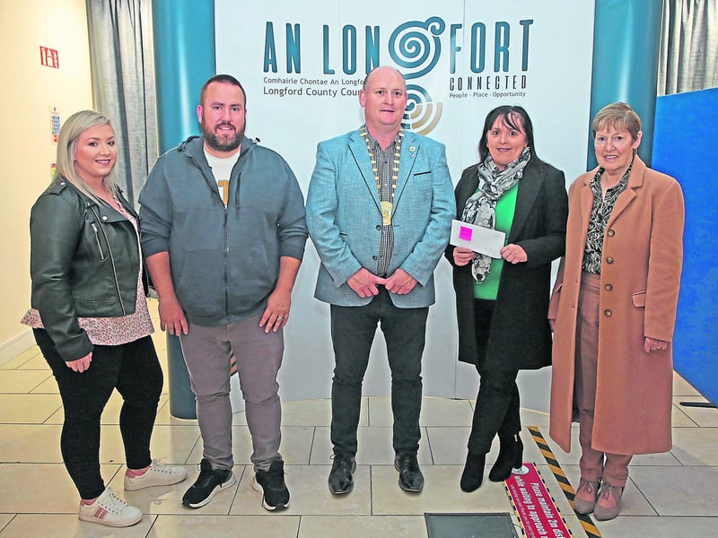 Caption: Keri Rogers, James Rogers, Cathaoirleah Turlough McGovern, Liz Masters and Kathleen Lennon