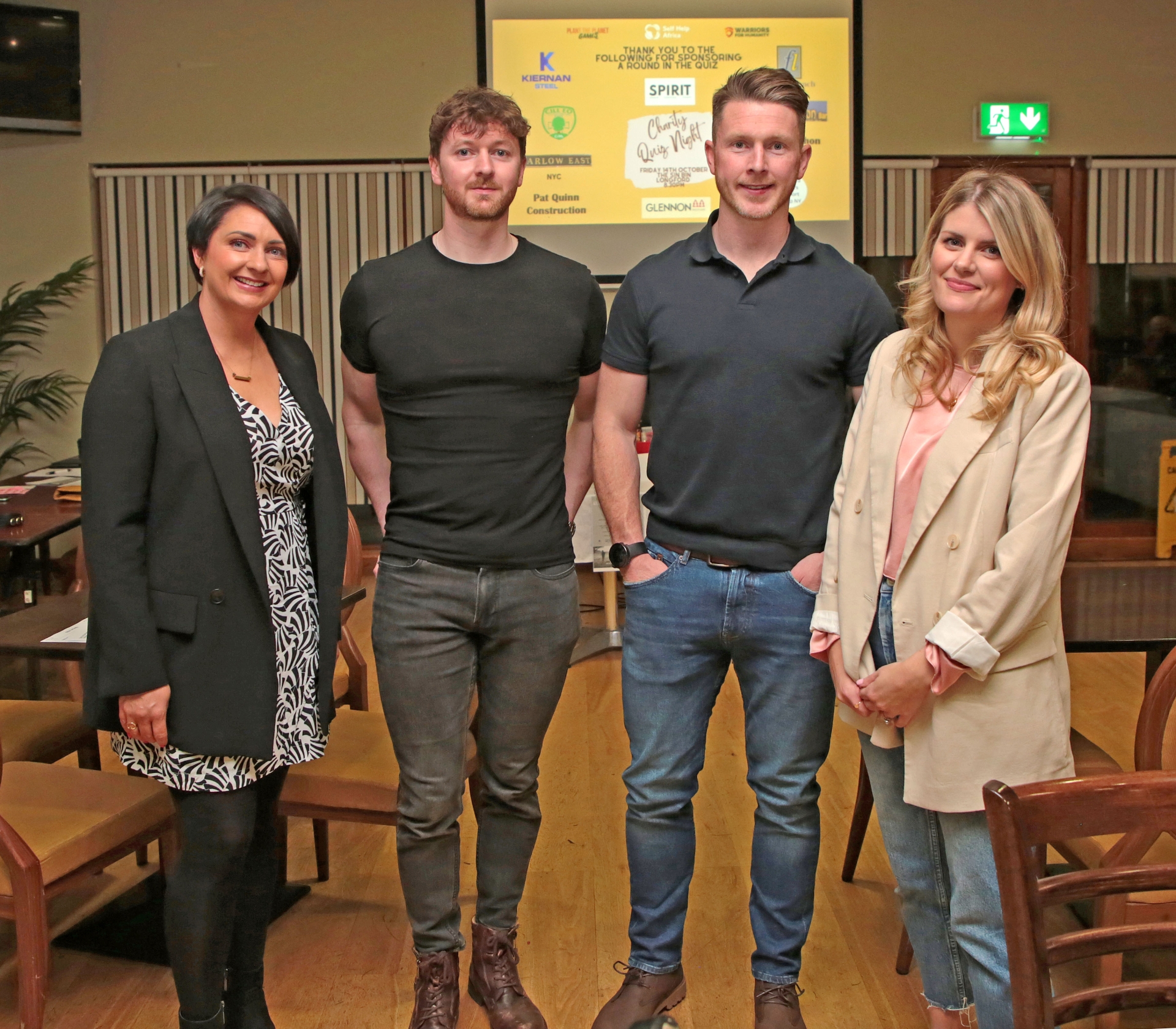 Longford's Mickey Quinn is one of 50 intercounty stars teaming up with Warriors for Humanity and who will be jetting off to Kenya next month to help raise funds for Self Help Africa. The Plant the Planet Games, the brainchild of Warriors for Humanity founder and former Galway dual player Alan Kerins, take place in Kenya from November 19 - 27. The historic event will feature male and female players from all four codes - gaelic football, hurling, ladies football and camogie. The aim is to highlight the impact of climate change and raise sufficient funds to plant one million trees through Self Help Africa. Ahead of travelling to Kenya next month Mickey hosted a charity table quiz in The Sin Bin, Longford rugby club last Friday night and pictured are Edel McCormack, Mark, Mickey and Kate Quinn Picture: Shelley Corcoran 