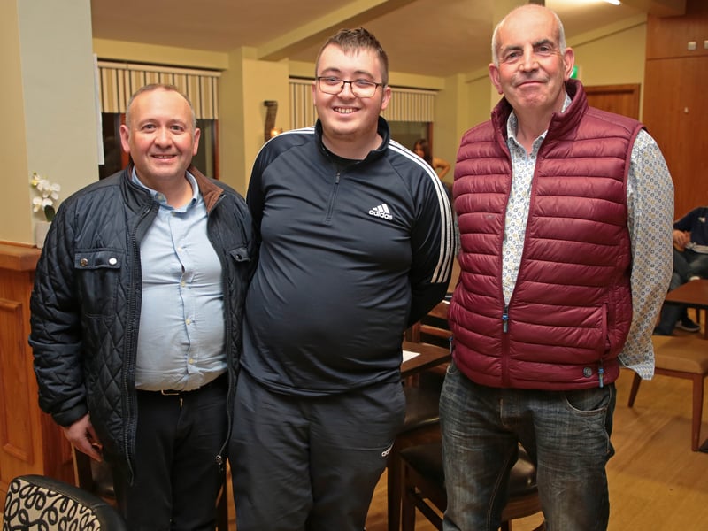 Caption: Ciaran and Brendan Bracken with Padraig McKenna Picture: Shelley Corcoran