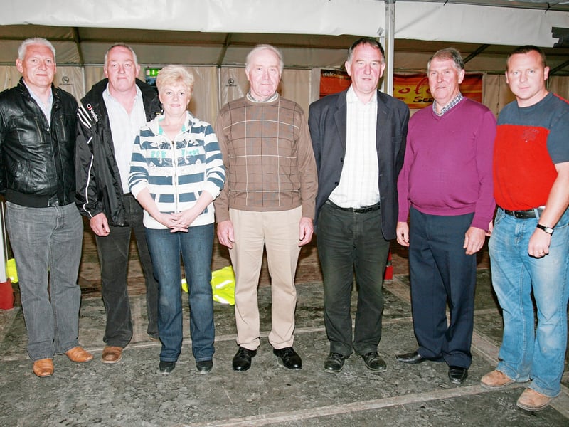 Caption: Gerry Crowe, Packie Duffy, Pauline Cora, Frank McNamee, Frank McGowan, Brian Duffy and Martin Mulleady Photo by Shelley Corcoran