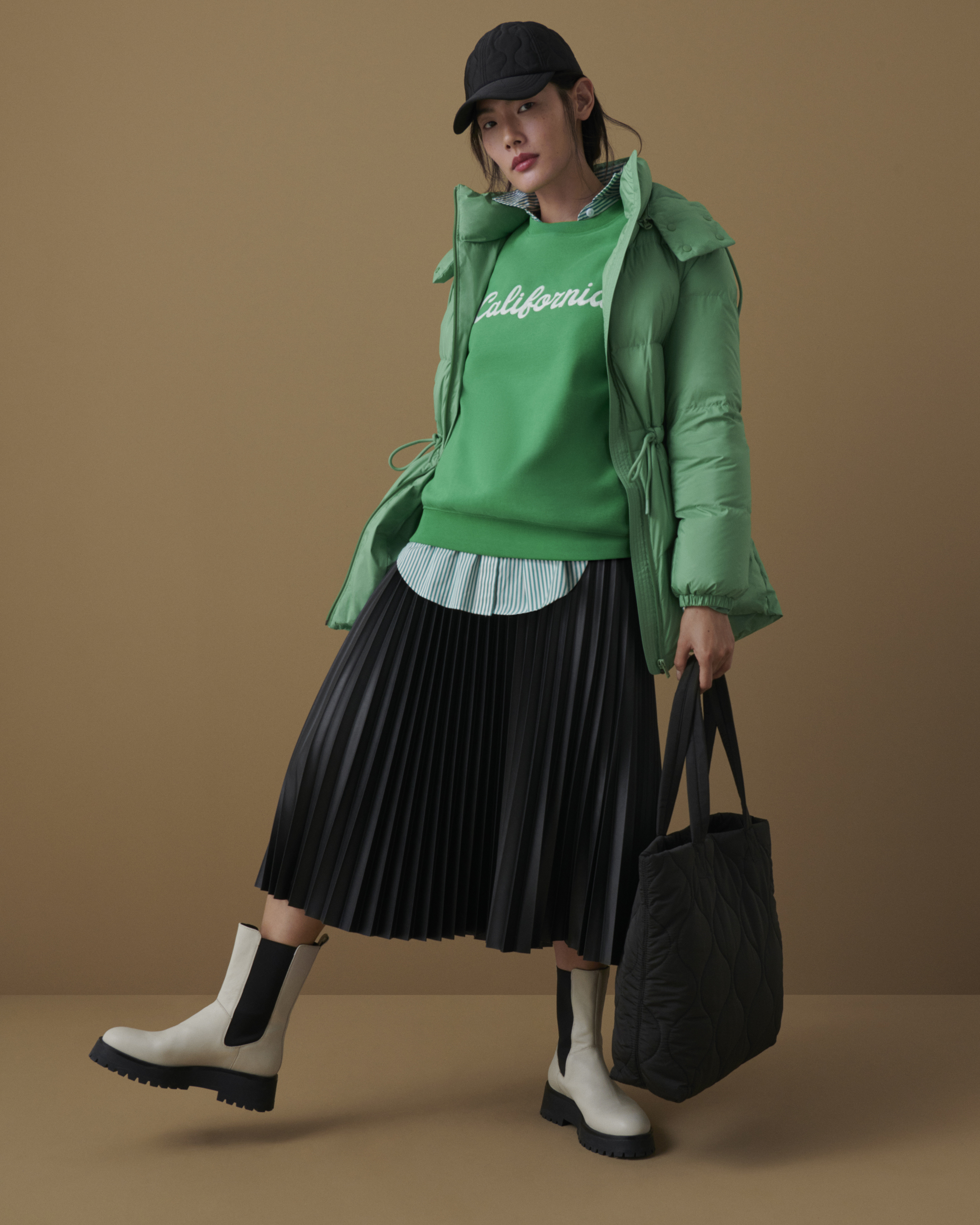 “Whether that’s worn on top of a white blouse, or pairing it with complementary – or even clashing – colours, such as orange and purple – a psychedelic combination.”