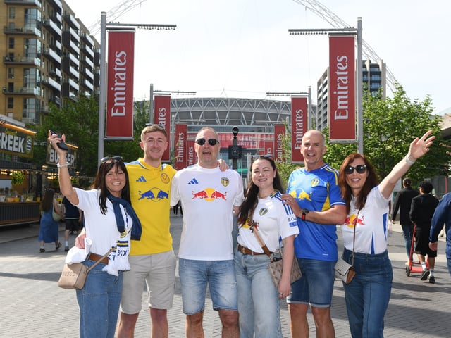 The Birrell family pictured outside Wembley.