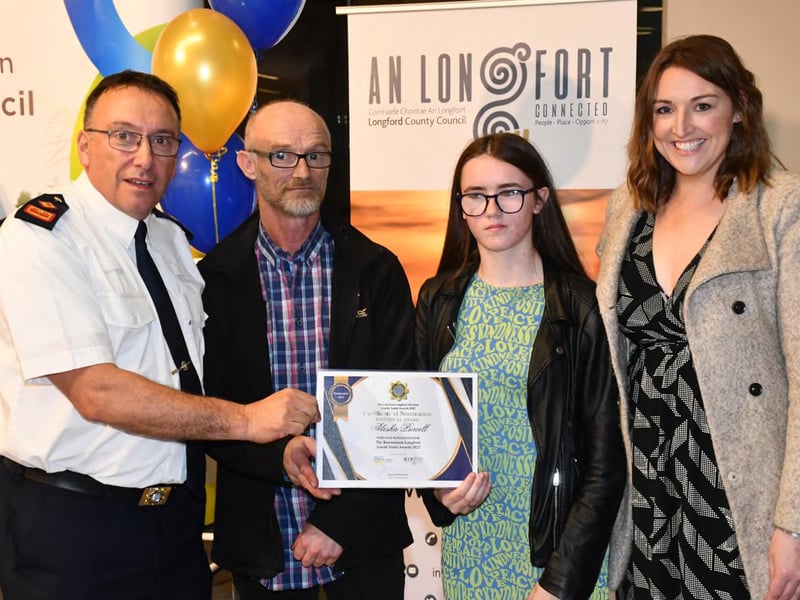 Caption: Superintendent Seamus Boyle with Individual Award nominee Alesha Purcell