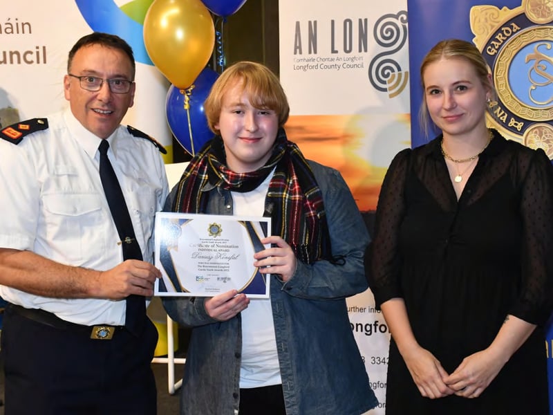 Caption: Superintendent Seamus Boyle with Individual Award nominee Dariusz Konefai