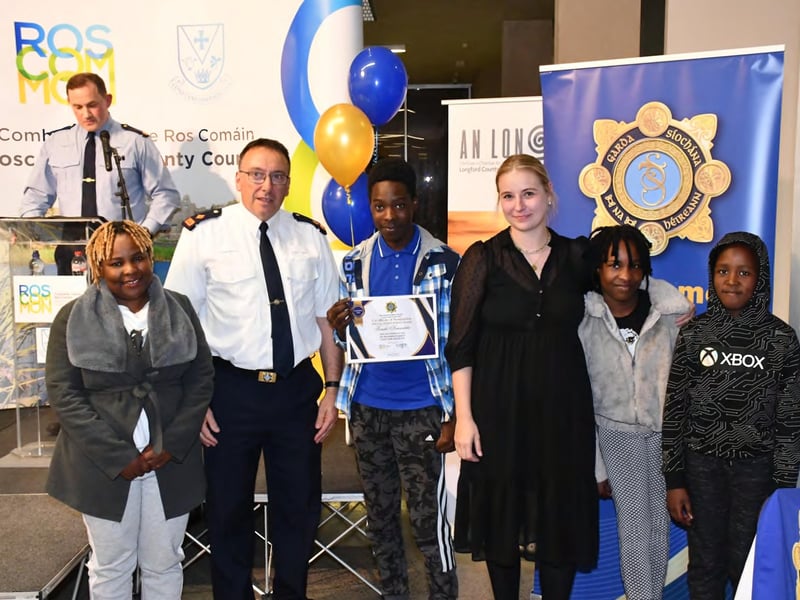 Caption: Garda Superintendent Seamus Boyle with Special Achievement Award nominee Tendo Serwadda  
