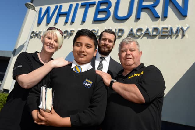 Hashim Zulfiqar was doing a project on the Kayaks after choosing the group to raise money for as part of his school work in 2015.
Kayaks Kimberley Elliott and Malcolm Osborne and head of year 7 Anthony Martin were also pictured.