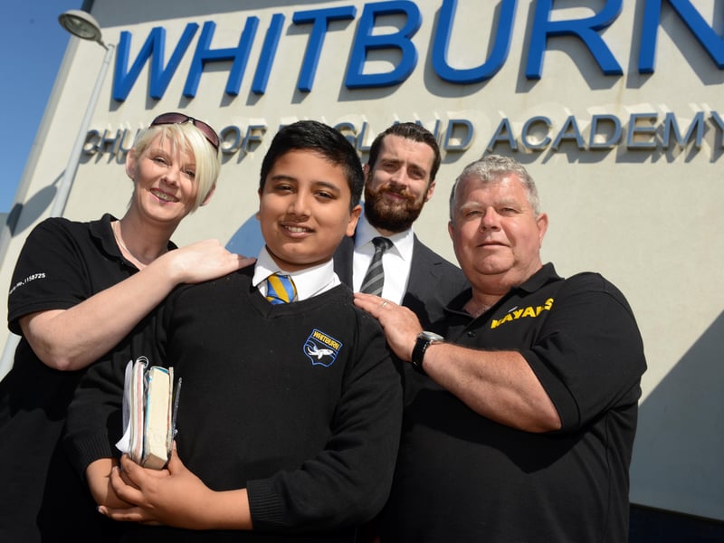 Hashim Zulfiqar was doing a project on the Kayaks after choosing the group to raise money for as part of his school work in 2015. 
Kayaks Kimberley Elliott and Malcolm Osborne and head of year 7 Anthony Martin were also pictured.