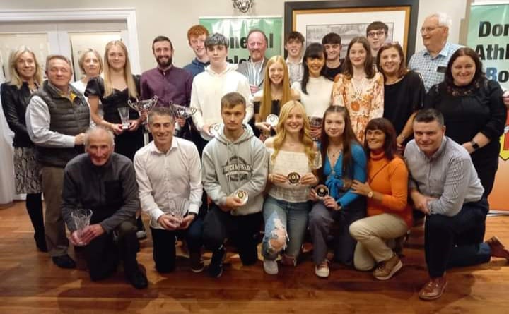 Tir Chonaill AC award winners  Tir Chonaill AC pair Lucy McGlynn and Fintan Dewhirst won the junior female and junior male athletes of the year. Dewhirst won a silver medal in the 400m hurdles at the European Under-18 Championships in Jerusalem. In clocking 51.65 seconds, Dewhirst took a new Irish Under-18 record. His clubmate McGlynn set a new Donegal record at the World Under-20 Athletics Championships in Colombia. McGlynn finished her 100m hurdles heat at Estadio Olímpico Pascual Guerrero in 13.92 seconds. World Masters silver medalist Ciara Kearns of Finn Valley AC was named as female masters athlete of the year and Milford AC’s Martin Kerr was named as the male masters athlete of the year. Young athletes from Donegal clubs were acknowledged for their achievements over the last three years.