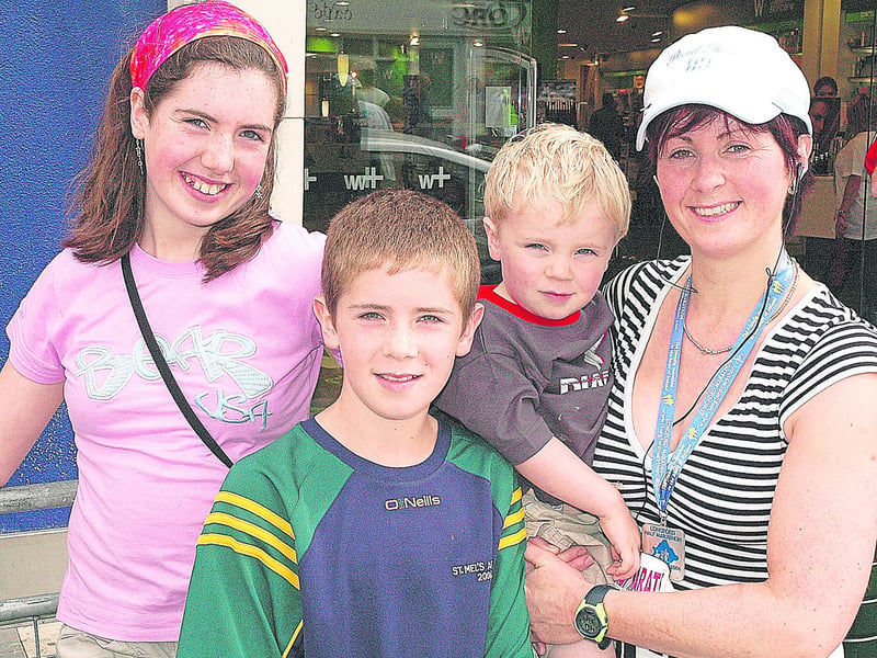 Cheering the 2006 marathon athletes on were Helena, Cathal, Caroline and Fergal Keenan from Moydow