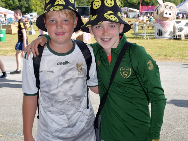 Joseph Allow and Harry Garbertt enjoying the sunshine. Picture: Joe Cashin