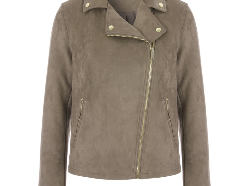 Peacocks Womens Mink Suedette Biker Jacket, £28