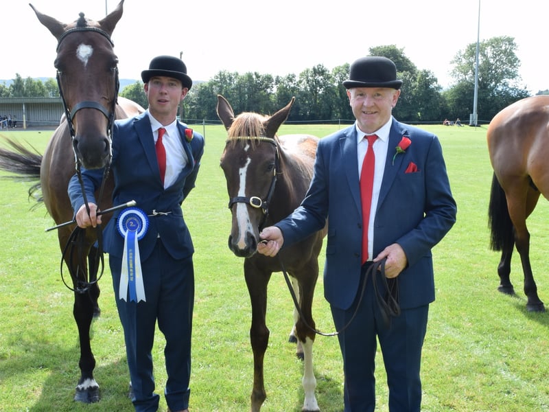 Brian O’Donovan and  Kieran O’Gorman with the second place All Ireland Brood mare and foal