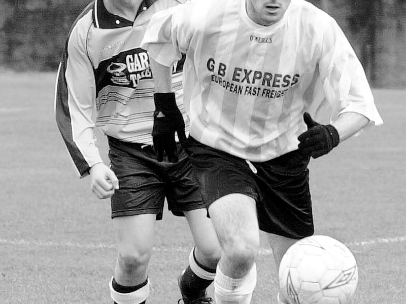 Adrian Doherty who netted a hat-trick for Bohemians in their Quarter Final NW Junior Cup tie against Coleraine Crusaders. Bohemians ran out 4-1 winners in the Brandywell Showgrounds.