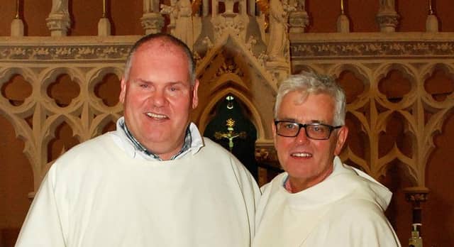 A poignant and reflective Thanksgiving Mass was held in St. Cronan's Church recently to allow the Parishioners of St. Cronan's Pastoral Area an opportunity to celebrate and give thanks for the long ministry of Roscrea's two Parish Priests, Fr Michael Harding and Fr Pat Treacy as they prepare to leave Roscrea CLICK ON THE ARROWS ABOVE TO GO THROUGH THE GALLERY OF PICTURES Fr Michael Harding and Fr Pat Treacy made an indelible impression on the community of Roscrea - Photo: PJ Wright