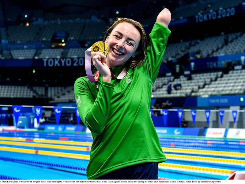 ELLEN KEANE Ellen Keane is an Irish paralympic swimmer who also earned The Lord Mayor Award for her contribution to Irish society. The Dubliner won gold in the SB8 100m breaststroke at the 2020 Summer Paralympics in Tokyo and continues to influence up and coming Irish swimmers. Keane most recently came second in the SB8 100m Breaststroke Final at the World Championships in Madeira to receive a silver medal for her country.
