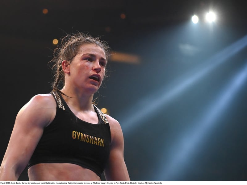 KATIE TAYLOR Katie Taylor put Irish women's boxing firmly on the map at the 2012 Olympics in London when she won gold for Ireland in the lightweight division. Wicklow-born Taylor turned professional in 2016 after earning various victories in the amateur game and has since gone on to become one of the most successful female boxers of all time. The Bray native, who has a professional record of an impressive 21-0, is a two-weight world champion and the current undisputed lightweight champion, having retained her world title when she defeated Puerto Rican boxer Amanda Serrano earlier this year.