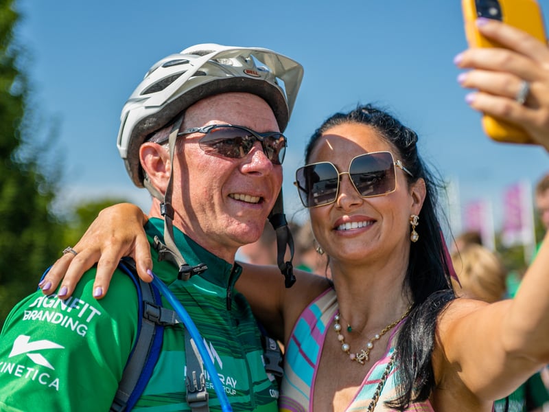 There was huge excitement at the quays in Carrick on Shannon last Saturday afternoon as a large contingent of the Connacht Rugby team and management along with some special guest riders had a stopover at Moon River on their Galway to Sligo Fundraising Cycle #care4claire. For approximately an hour, the cyclists and their support team and met with many of the local young players and signed autographs and jerseys before setting off on the road to Sligo where they finished their 218k trip across the five counties of the province later that evening. Varadkar says IRFU should listen to trans players ‘excluded’ from contact rugby Amongst the large group of cyclists and travelling players were Connacht Head Coach Andy Friend, Ireland playing legends Kieran Marmion and Eric Elwood and former Mayo, Roscommon and Offaly GAA manager John Maughan. The cycle began at The Sportsground in Galway in the early hours of Saturday morning and finished at Sligo RFC. The route took in all five counties with stops in Ballinrobe Co. Mayo, Ballyhaunis Co. Mayo, Frenchpark Co. Roscommon, Carrick-on-Shannon Co. Leitrim, and finally Ross and Claire’s home in Coolaney Co. Sligo, before the final stretch to Sligo RFC. The fundraiser was for 35-year old Sligo native Claire Carpenter who suffered a serious and life-changing event earlier this year. Claire suffered a stroke at her home in Coolaney. 'We don't stand still' on issues of player welfare, World Rugby vows After being rushed to the ICU unit of Beaumont Hospital she was placed in an induced coma for over a week following a life-saving operation. Claire is now thankfully on the road to recovery, however significant funds need to be raised to allow her to continue her rehabilitation in Dun Laoghaire, and eventually lead an independent life at home. Claire’s partner Ross Mannion is a Rugby Participation Officer with Connacht Rugby and was Head Coach of the Connacht Women’s team in 2021. They have three children, Luke (14), Anna (10) and Zach (7).