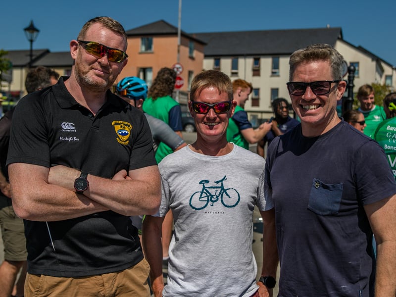 There was huge excitement at the quays in Carrick on Shannon last Saturday afternoon as a large contingent of the Connacht Rugby team and management along with some special guest riders had a stopover at Moon River on their Galway to Sligo Fundraising Cycle #care4claire. For approximately an hour, the cyclists and their support team and met with many of the local young players and signed autographs and jerseys before setting off on the road to Sligo where they finished their 218k trip across the five counties of the province later that evening. Varadkar says IRFU should listen to trans players ‘excluded’ from contact rugby Amongst the large group of cyclists and travelling players were Connacht Head Coach Andy Friend, Ireland playing legends Kieran Marmion and Eric Elwood and former Mayo, Roscommon and Offaly GAA manager John Maughan. The cycle began at The Sportsground in Galway in the early hours of Saturday morning and finished at Sligo RFC. The route took in all five counties with stops in Ballinrobe Co. Mayo, Ballyhaunis Co. Mayo, Frenchpark Co. Roscommon, Carrick-on-Shannon Co. Leitrim, and finally Ross and Claire’s home in Coolaney Co. Sligo, before the final stretch to Sligo RFC. The fundraiser was for 35-year old Sligo native Claire Carpenter who suffered a serious and life-changing event earlier this year. Claire suffered a stroke at her home in Coolaney. 'We don't stand still' on issues of player welfare, World Rugby vows After being rushed to the ICU unit of Beaumont Hospital she was placed in an induced coma for over a week following a life-saving operation. Claire is now thankfully on the road to recovery, however significant funds need to be raised to allow her to continue her rehabilitation in Dun Laoghaire, and eventually lead an independent life at home. Claire’s partner Ross Mannion is a Rugby Participation Officer with Connacht Rugby and was Head Coach of the Connacht Women’s team in 2021. They have three children, Luke (14), Anna (10) and Zach (7).