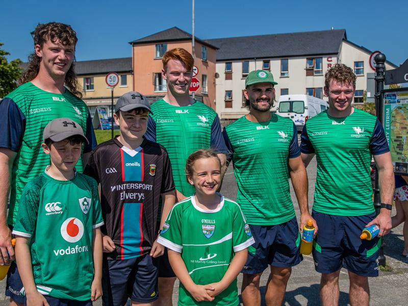 There was huge excitement at the quays in Carrick on Shannon last Saturday afternoon as a large contingent of the Connacht Rugby team and management along with some special guest riders had a stopover at Moon River on their Galway to Sligo Fundraising Cycle #care4claire. For approximately an hour, the cyclists and their support team and met with many of the local young players and signed autographs and jerseys before setting off on the road to Sligo where they finished their 218k trip across the five counties of the province later that evening. Varadkar says IRFU should listen to trans players ‘excluded’ from contact rugby Amongst the large group of cyclists and travelling players were Connacht Head Coach Andy Friend, Ireland playing legends Kieran Marmion and Eric Elwood and former Mayo, Roscommon and Offaly GAA manager John Maughan. The cycle began at The Sportsground in Galway in the early hours of Saturday morning and finished at Sligo RFC. The route took in all five counties with stops in Ballinrobe Co. Mayo, Ballyhaunis Co. Mayo, Frenchpark Co. Roscommon, Carrick-on-Shannon Co. Leitrim, and finally Ross and Claire’s home in Coolaney Co. Sligo, before the final stretch to Sligo RFC. The fundraiser was for 35-year old Sligo native Claire Carpenter who suffered a serious and life-changing event earlier this year. Claire suffered a stroke at her home in Coolaney. 'We don't stand still' on issues of player welfare, World Rugby vows After being rushed to the ICU unit of Beaumont Hospital she was placed in an induced coma for over a week following a life-saving operation. Claire is now thankfully on the road to recovery, however significant funds need to be raised to allow her to continue her rehabilitation in Dun Laoghaire, and eventually lead an independent life at home. Claire’s partner Ross Mannion is a Rugby Participation Officer with Connacht Rugby and was Head Coach of the Connacht Women’s team in 2021. They have three children, Luke (14), Anna (10) and Zach (7).