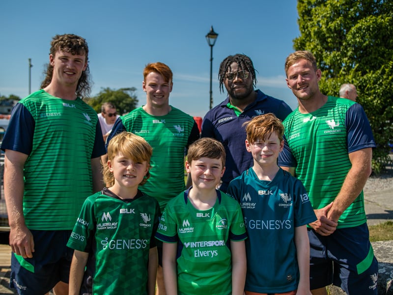 There was huge excitement at the quays in Carrick on Shannon last Saturday afternoon as a large contingent of the Connacht Rugby team and management along with some special guest riders had a stopover at Moon River on their Galway to Sligo Fundraising Cycle #care4claire. For approximately an hour, the cyclists and their support team and met with many of the local young players and signed autographs and jerseys before setting off on the road to Sligo where they finished their 218k trip across the five counties of the province later that evening. Varadkar says IRFU should listen to trans players ‘excluded’ from contact rugby Amongst the large group of cyclists and travelling players were Connacht Head Coach Andy Friend, Ireland playing legends Kieran Marmion and Eric Elwood and former Mayo, Roscommon and Offaly GAA manager John Maughan. The cycle began at The Sportsground in Galway in the early hours of Saturday morning and finished at Sligo RFC. The route took in all five counties with stops in Ballinrobe Co. Mayo, Ballyhaunis Co. Mayo, Frenchpark Co. Roscommon, Carrick-on-Shannon Co. Leitrim, and finally Ross and Claire’s home in Coolaney Co. Sligo, before the final stretch to Sligo RFC. The fundraiser was for 35-year old Sligo native Claire Carpenter who suffered a serious and life-changing event earlier this year. Claire suffered a stroke at her home in Coolaney. 'We don't stand still' on issues of player welfare, World Rugby vows After being rushed to the ICU unit of Beaumont Hospital she was placed in an induced coma for over a week following a life-saving operation. Claire is now thankfully on the road to recovery, however significant funds need to be raised to allow her to continue her rehabilitation in Dun Laoghaire, and eventually lead an independent life at home. Claire’s partner Ross Mannion is a Rugby Participation Officer with Connacht Rugby and was Head Coach of the Connacht Women’s team in 2021. They have three children, Luke (14), Anna (10) and Zach (7).