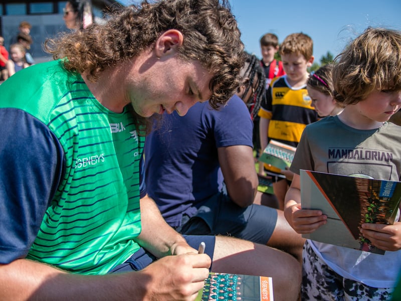 There was huge excitement at the quays in Carrick on Shannon last Saturday afternoon as a large contingent of the Connacht Rugby team and management along with some special guest riders had a stopover at Moon River on their Galway to Sligo Fundraising Cycle #care4claire. For approximately an hour, the cyclists and their support team and met with many of the local young players and signed autographs and jerseys before setting off on the road to Sligo where they finished their 218k trip across the five counties of the province later that evening. Varadkar says IRFU should listen to trans players ‘excluded’ from contact rugby Amongst the large group of cyclists and travelling players were Connacht Head Coach Andy Friend, Ireland playing legends Kieran Marmion and Eric Elwood and former Mayo, Roscommon and Offaly GAA manager John Maughan. The cycle began at The Sportsground in Galway in the early hours of Saturday morning and finished at Sligo RFC. The route took in all five counties with stops in Ballinrobe Co. Mayo, Ballyhaunis Co. Mayo, Frenchpark Co. Roscommon, Carrick-on-Shannon Co. Leitrim, and finally Ross and Claire’s home in Coolaney Co. Sligo, before the final stretch to Sligo RFC. The fundraiser was for 35-year old Sligo native Claire Carpenter who suffered a serious and life-changing event earlier this year. Claire suffered a stroke at her home in Coolaney. 'We don't stand still' on issues of player welfare, World Rugby vows After being rushed to the ICU unit of Beaumont Hospital she was placed in an induced coma for over a week following a life-saving operation. Claire is now thankfully on the road to recovery, however significant funds need to be raised to allow her to continue her rehabilitation in Dun Laoghaire, and eventually lead an independent life at home. Claire’s partner Ross Mannion is a Rugby Participation Officer with Connacht Rugby and was Head Coach of the Connacht Women’s team in 2021. They have three children, Luke (14), Anna (10) and Zach (7).