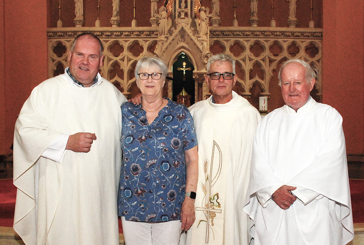 A poignant and reflective Thanksgiving Mass was held in St. Cronan's Church on Monday, August 8 to allow the Parishioners of St. Cronan's Pastoral Area an opportunity to celebrate and give thanks for the long ministry of Roscrea's two Parish Priests, Fr Michael Harding and Fr Pat Treacy as they prepare to leave Roscrea. Pictured above are the Folk Choir who performed at the Mass - Photo: PJ Wright