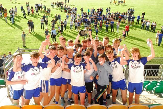 St Mary's Kiltoghert were celebrating on Sunday when their U17 team won the Newtowngore Engineering League Division 1 Final, seeing off a determined Mohill in process on a 5-14 to 2-9 scoreline. Observer photographer Willie Donnellan was a busy man with his camera .... see who you can spot in our fans' gallery from the game!