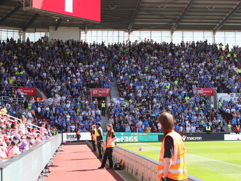 More than 3,000 Pompey fans celebrated the Blues' final away day of the season with a 3-1 win over Stoke on Saturday.