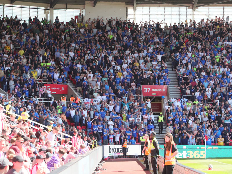 More than 3,000 Pompey fans celebrated the Blues' final away day of the season with a 3-1 win over Stoke on Saturday.