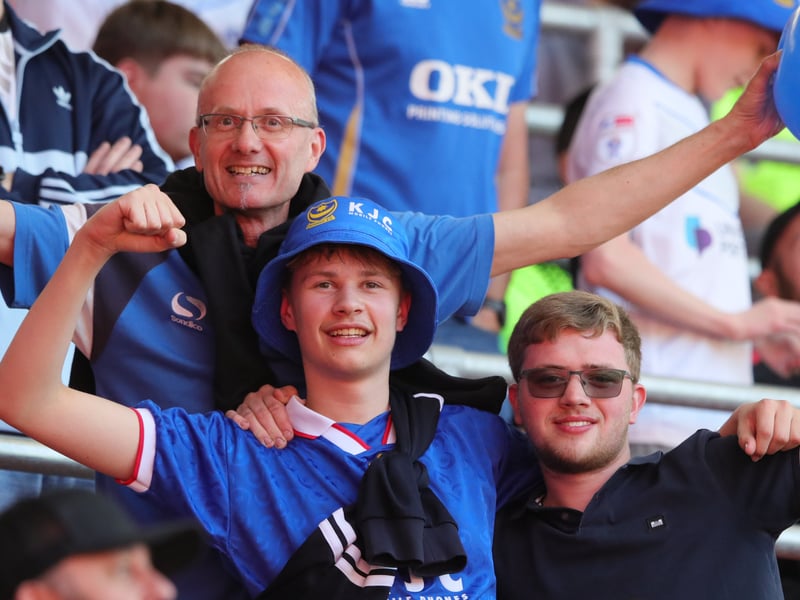 More than 3,000 Pompey fans celebrated the Blues' final away day of the season with a 3-1 win over Stoke on Saturday.