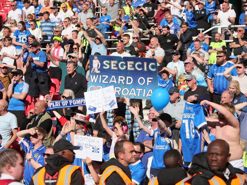 More than 3,000 Pompey fans celebrated the Blues' final away day of the season with a 3-1 win over Stoke on Saturday.