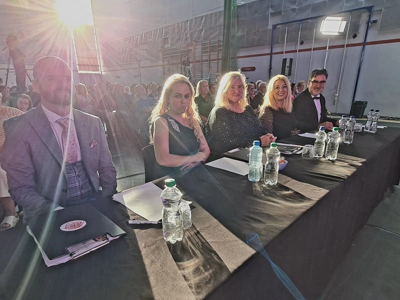 Above: The judges at the 2022 Mary from Dungloe crowning ceremony. Photos: Mary Rodgers.