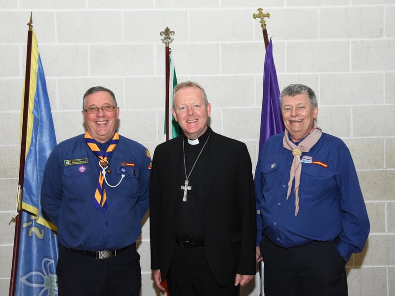 Group Leader Charlie McChrystal, Archbishop Eamon Martin and Leader Sean McCarron