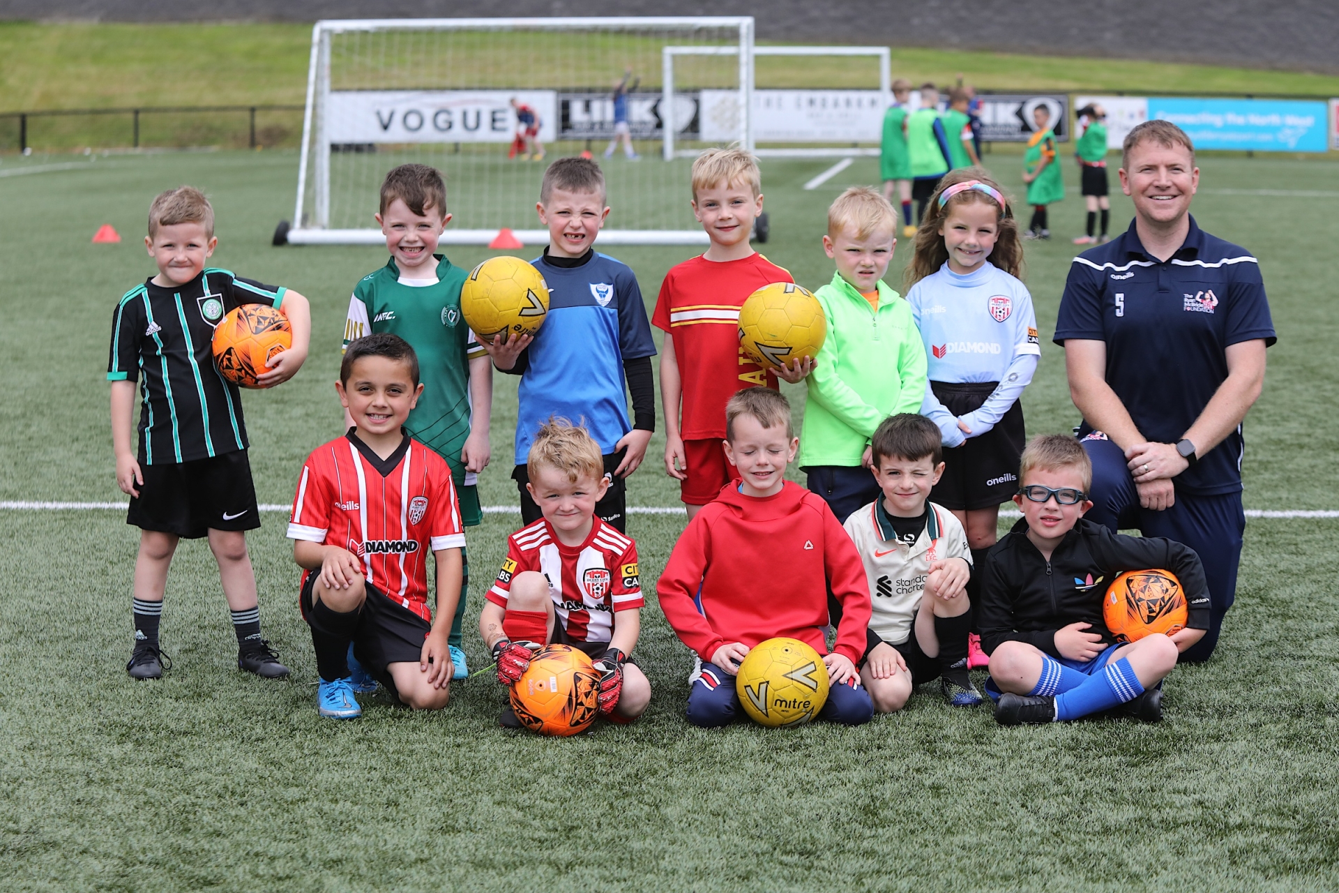 Ryan McBride Foundation coach Martin Doherty with the 6-7 years group. (Photos - Tom Heaney, nwpresspics)
