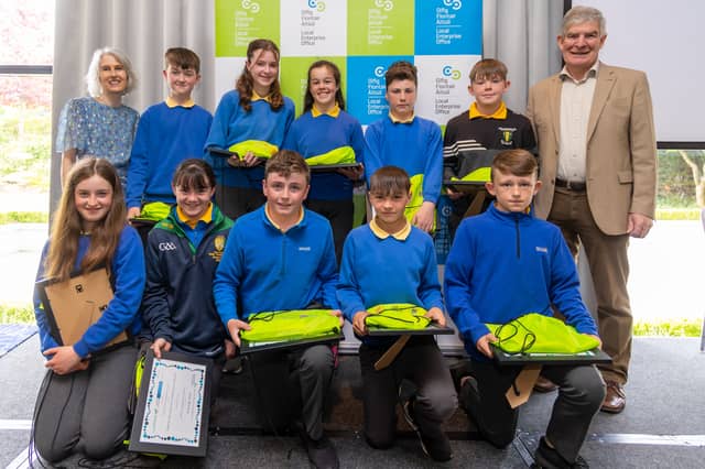 Primary school students from around Offaly have been rewarded for their business endeavours by the Local Enterprise Office Offaly as part of its "Most Enterprising Student" initiative. CLICK ON NEXT TO GO THROUGH THE GALLERY OF PICTURES Pictures are Ballyboy NS The Local Enterprise Office in Offaly County Council runs an annual Most Enterprising Student Programme which offers primary schools throughout the county the opportunity to nominate their Most Enterprising Student (or group of students). It offers schools a chance to give recognition to a student who has set up and run their own business. Many of the schools who entered the competition held an “Enterprise Day” where the students designed, made and sold their products. The school then chose their winner from all the students who participated. This often proved very difficult as the wealth of business talent was exceptional. The awards were presented at a ceremony in the Tullamore Court Hotel on Monday, May 23 by Pat O’Gorman a member of the Local Enterprise Office Evaluations Committee. Mr. O’Gorman praised the students and their teachers and parents for all the hard work that went into the student enterprises and encouraged the students to continue with their business ideas and reminded them that all great businesses start off as an idea and with hard work can turn into a business that can grow and employ people. Mary McIntyre from Offaly Local Enterprise Office told the students how delighted she was to meet Offaly’s next generation of entrepreneurs. She said she was very impressed with the products, displays and business skills. She reminded them that through the Most Enterprising Student Initiative, they would have learnt so much including: Business Planning, market research, marketing and team work which will help them in their future careers and hopefully, for some of them it will encourage them to consider self-employment as a career choice. The children who were nominated had the opportunity to display their products at the