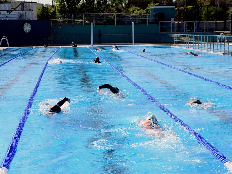 Members and swimming groups were given a preview swim ahead of the opening at Hilsea Lido in Portsmouth, on Friday, April 24. 2026.Picture: Sarah Standing (240426-3257)