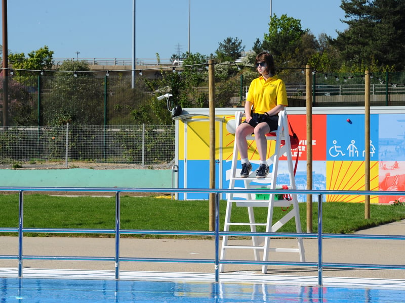 Members and swimming groups were given a preview swim ahead of the opening at Hilsea Lido in Portsmouth, on Friday, April 24. 2026.Picture: Sarah Standing (240426-3224)