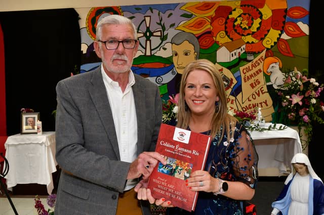 ABOVE: Launching the 400-page, hardback history of Coláiste Eamann Rís were past pupil and RTE Doc on One's Dr. Joe Kearney with teacher and editor of the tome Martina Griffin. PICTURE: HARRY REID The beautiful heat from the sun only served to add to the warmth of the atmosphere last Sunday as crowds packed into the assembly hall at Coláiste Éamann Rís for their school celebration mass and closure event. The many locals with strong connections to the school remarked how incredible the school looked, bedecked as it was with fragrant floral displays, lanterns with the school candle brightly lit and a myriad of colourful photographs and flags representing the diverse ethnicities of the students on display. Chairperson of the board of Management of Coláiste Éamann Rís, Martin Fahey began the festivities when he outlined the schedule for the day. The moving ceremony was officiated by past pupil Fr Richard Scriven, who spoke fondly of his time at Coláiste Éamann Rís, and the strong ongoing family link which has continued through the next generation. The parishes of Kilmanagh, Mullinahone and St Patrick’s were represented by the concelebrants, Fr. Liam Taylor, Fr. Danny O’Gorman and former pupil Fr. Peter Muldowney. A hugely symbolic ceremony of light was performed by Sr Maria representing the Mercy Sisters, Br. Christy Carroll of the Christian Brothers from Westcourt and Mr. Anthony Leahy, Principal of Coláiste Abhainn Rí. The congregation were reminded of the importance of preserving the ethos of both schools as the begin the new journey together in Coláiste Abhainn Rí. Fr Scriven stressed the value of looking after each other and the need to find a common ground when differences arise, as they may. He encapsulated it best when he referred to the forthcoming amalgamation as “a pilgrimage rather than a sun holiday”. ABOVE: Martin Fahey, Chairman of the Board of Management. PICTURE: HARRY REID The singing of the Callan Church choir, past pupil Thomas O’Callaghan and the