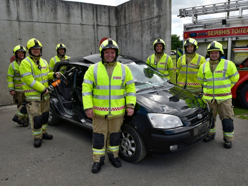 ABOVE: Members of Callan Fire Service gave a rescue demonstration during the event at Collaiste Eamann Rís.PICTURE: HARRY REID