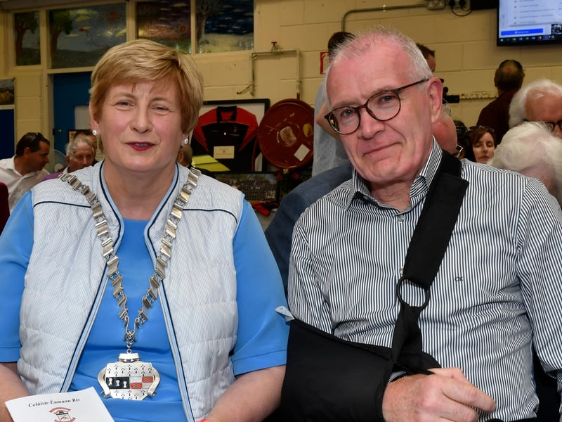 ABOVE: Fidelis Doherty, Chairperson of Kilkenny County Council  with past pupil and local councillor Joe Lyons.PICTURE: HARRY REID