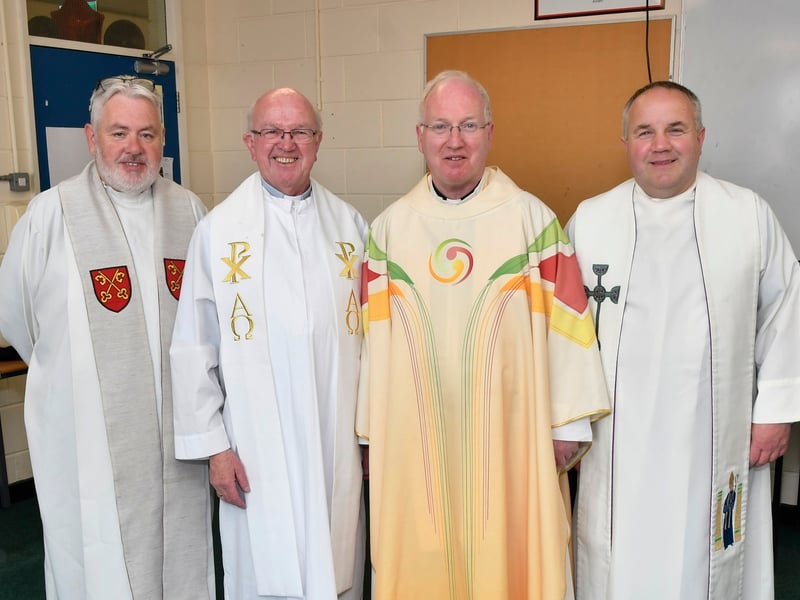 ABOVE: Fr. O'Gorman, Fr. Muldowney, Fr. Scriven and Fr. Taylor.PICTURE: HARRY REID