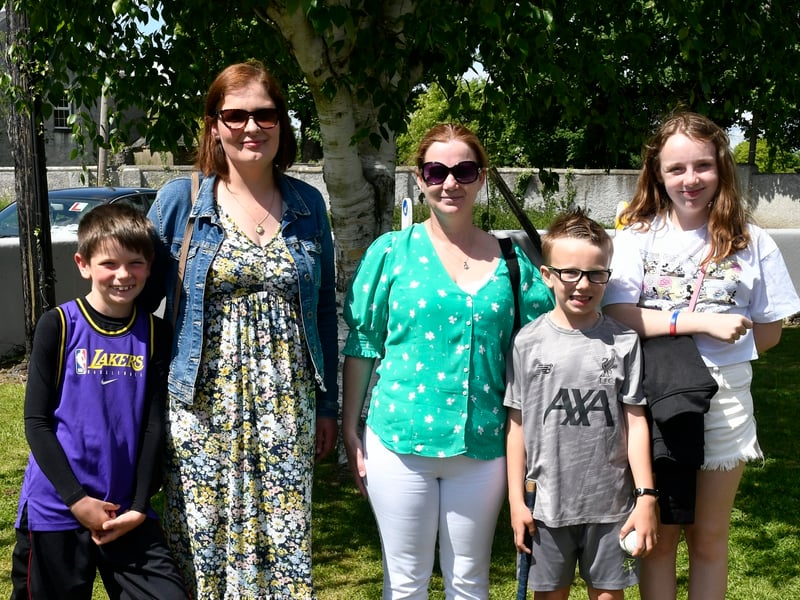 ABOVE: Enjoying a beautiful day at Collaiste Eamann Rís were Margaret and Will Molloy with Rachel, Emily and Zach Stuart.PICTURE: HARRY REID