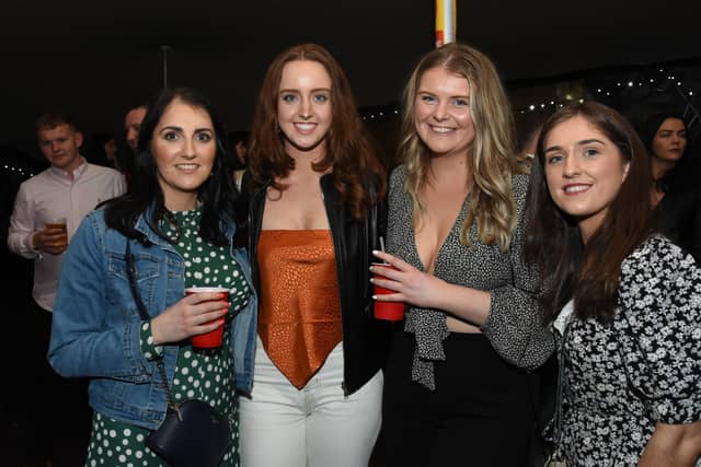 The festival season got underway over the Easter Bank Holiday weekend as the crowds flocked to the 'Out The Back' festival in O'Flaherty's Bar, Buncrana Louise, Carrie, Kerry and Bernadette. PHOTOS: Kerrie Quinn, nwpresspics