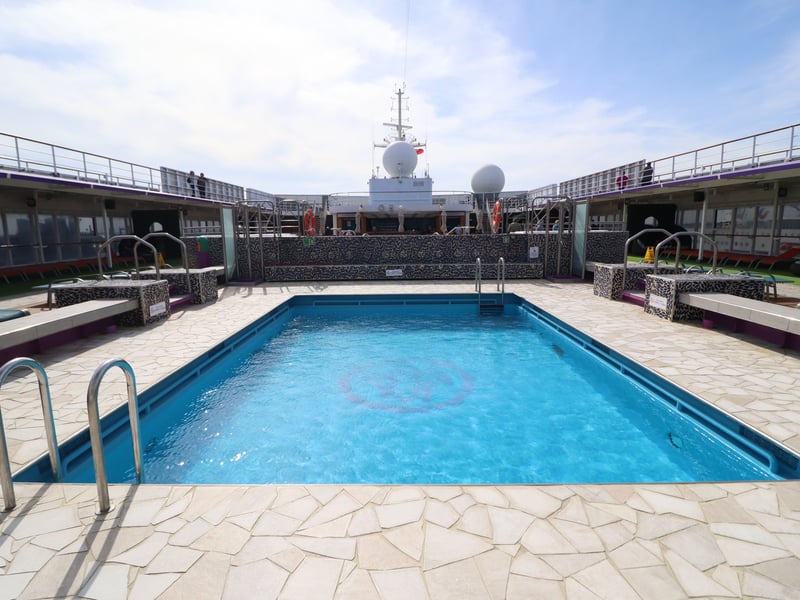 Top deck of the cruise ship